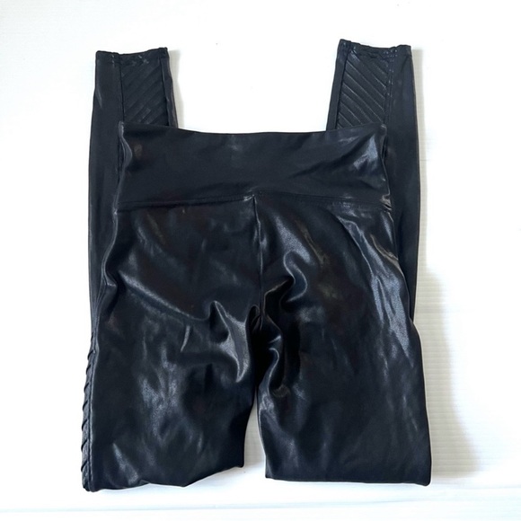 SPANX Faux Leather Moto Leggings Size Small - Picture 5 of 8